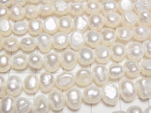 [Video] Fresh Water Pearl AA+ Potato-Baroque 6-7mm White 1strand beads (aprx.14inch/34cm)