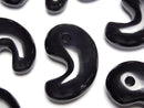 [Video] Black Obsidian AAA Comma Shaped Bead 30x20mm 1pc