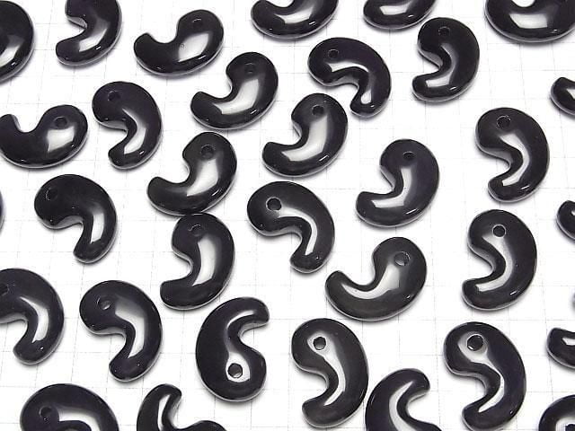 [Video] Black Obsidian AAA Comma Shaped Bead 30x20mm 1pc