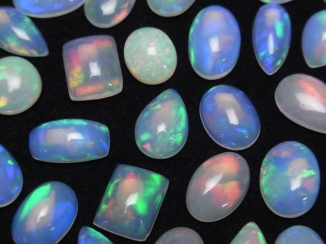 [Video]High Quality Ethiopian Water Opal AAA Mix Shape Cabochon 5pcs