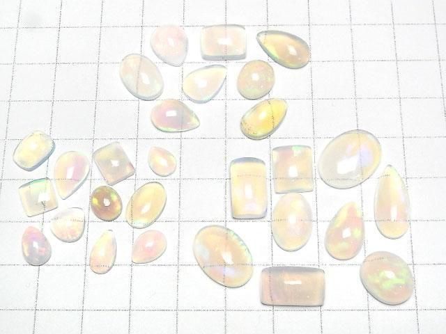 [Video]High Quality Ethiopian Water Opal AAA Mix Shape Cabochon 5pcs