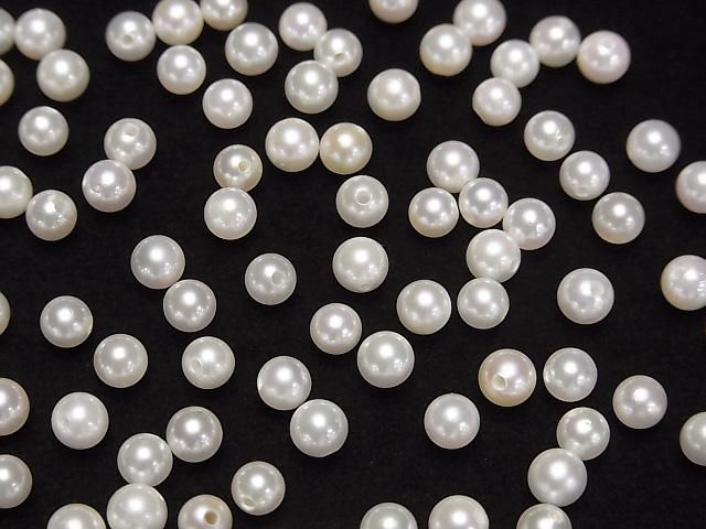 [Video] Japanese Akoya Pearl AAA- Round 4-4.5mm White [Half Drilled Hole] 2pcs