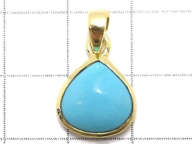 [Video][One of a kind] Kingman Turquoise AAA Pendant 18KGP NO.71