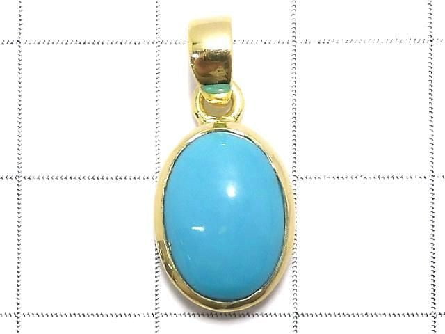 [Video][One of a kind] Kingman Turquoise AAA Pendant 18KGP NO.74