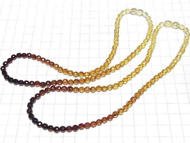 [Video] Baltic Amber Faceted Round 5mm Color Gradation Necklace