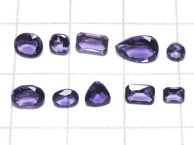 [Video][One of a kind] High Quality Purple Scapolite Loose stone Faceted 10pcs Set NO.5