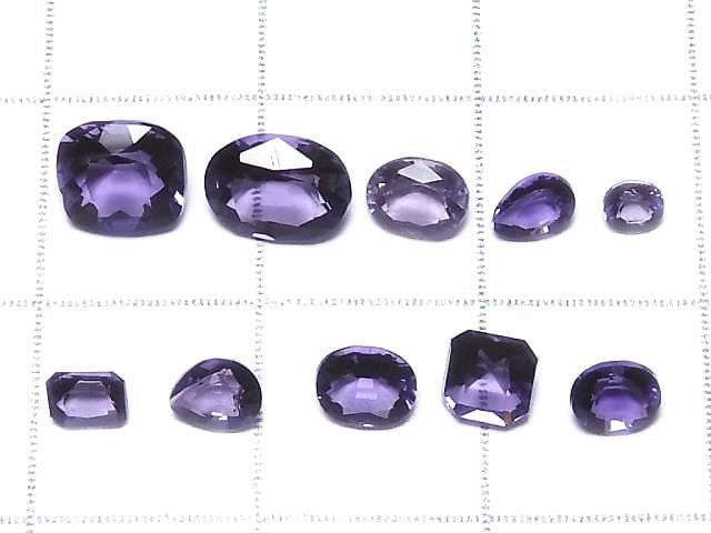 [Video][One of a kind] High Quality Purple Scapolite Loose stone Faceted 10pcs Set NO.12