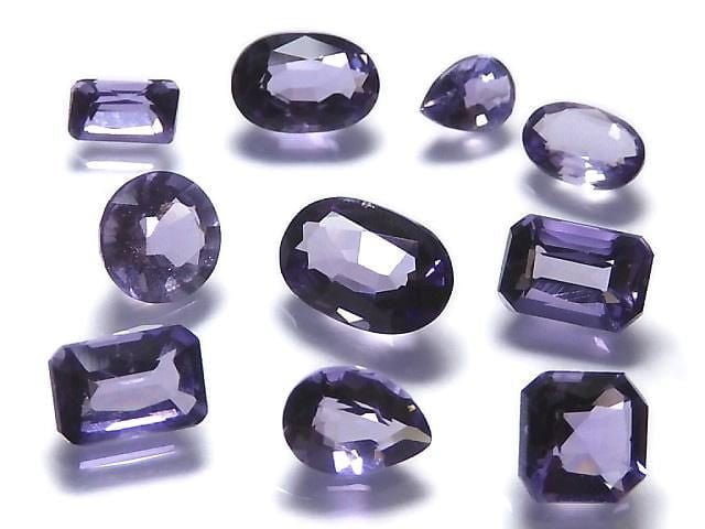 [Video][One of a kind] High Quality Purple Scapolite Loose stone Faceted 10pcs Set NO.15