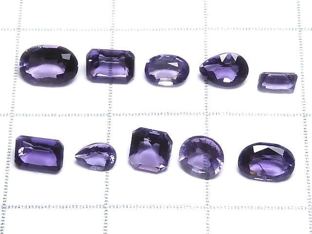 [Video][One of a kind] High Quality Purple Scapolite Loose stone Faceted 10pcs Set NO.15