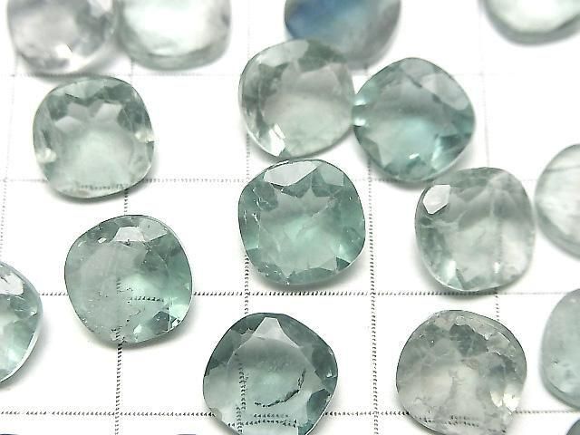 [Video]High Quality Green Fluorite AAA- Loose stone Square Faceted 10x10mm 2pcs