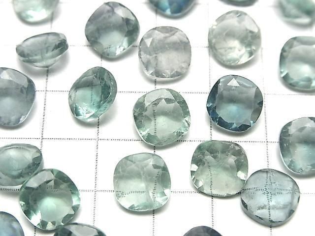 [Video]High Quality Green Fluorite AAA- Loose stone Square Faceted 10x10mm 2pcs
