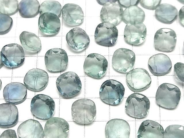 [Video]High Quality Green Fluorite AAA- Loose stone Square Faceted 10x10mm 2pcs