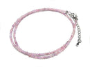 [Video]High Quality! Pink Tourmaline Silica AA+ Faceted Round 2mm Necklace