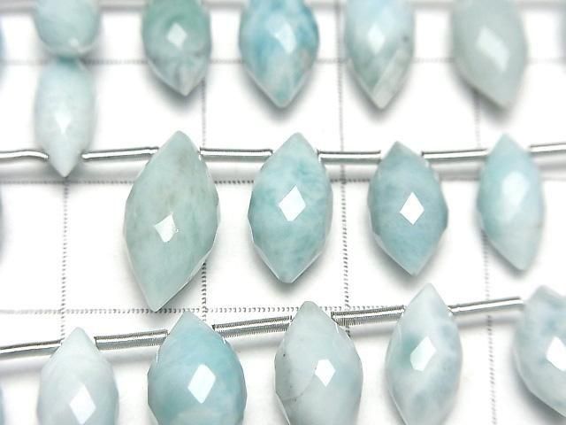 [Video]Larimar Pectolite AA++ Marquise Rice Faceted Briolette half or 1strand (24pcs)