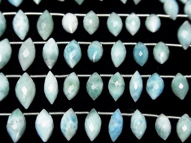 [Video]Larimar Pectolite AA++ Marquise Rice Faceted Briolette half or 1strand (24pcs)