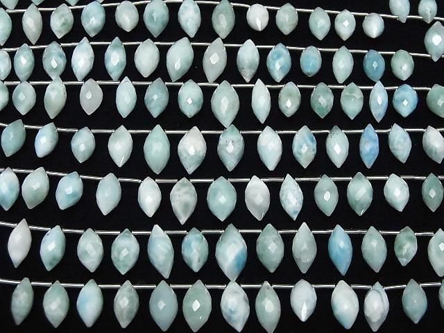 [Video]Larimar Pectolite AA++ Marquise Rice Faceted Briolette half or 1strand (24pcs)