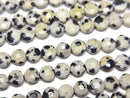 [Video]High Quality! Dalmatian Jasper Faceted Coin 4.5x4.5x3mm 1strand beads (aprx.15inch/37cm)