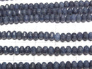 [Video]High Quality! Sapphire AA++ Mirror Faceted Button Rondelle 4x4x3mm 1strand beads (aprx.15inch/37cm)