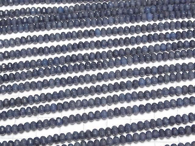 [Video]High Quality! Sapphire AA++ Mirror Faceted Button Rondelle 4x4x3mm 1strand beads (aprx.15inch/37cm)