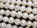 [Video] Fresh Water Pearl AA Potato 7-8mm White 1strand beads (aprx.14inch/35cm)