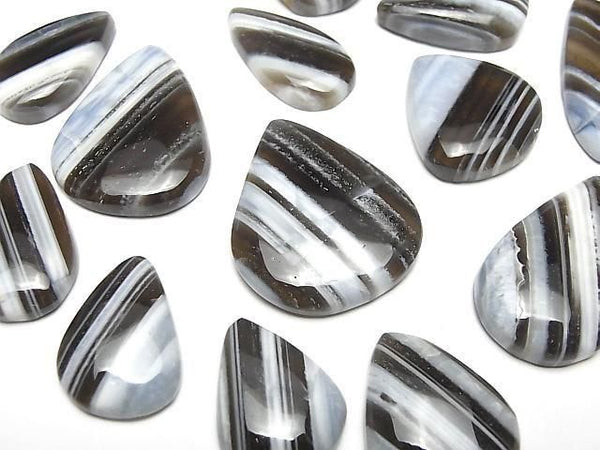 [Video]Strip blue opal AAA- Pear shape Cabochon size mix 3pcs