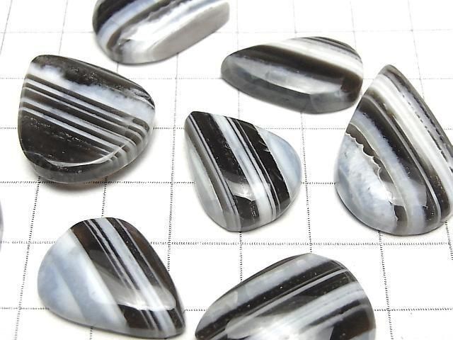 [Video]Strip blue opal AAA- Pear shape Cabochon size mix 3pcs