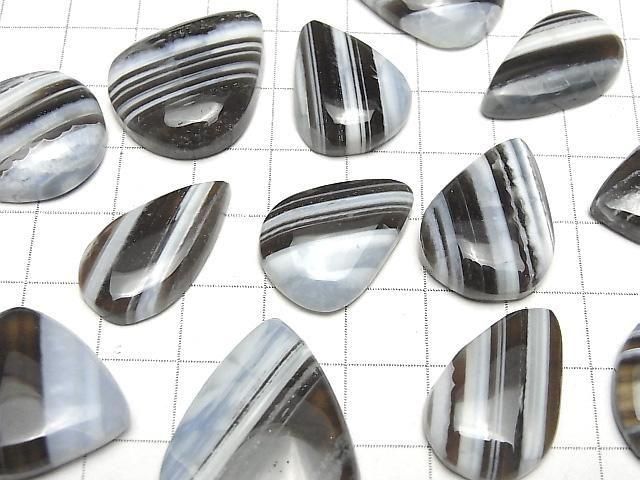 [Video]Strip blue opal AAA- Pear shape Cabochon size mix 3pcs