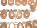 [Video]High Quality Peach Moonstone AA++ Pear shape (Smooth) 12x8mm half or 1strand (18pcs)