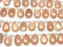[Video]High Quality Peach Moonstone AA++ Pear shape (Smooth) 12x8mm half or 1strand (18pcs)