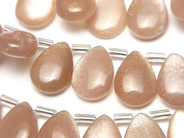 [Video]High Quality Peach Moonstone AA++ Pear shape (Smooth) 14x10mm half or 1strand (18pcs)