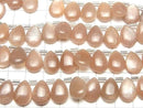 [Video]High Quality Peach Moonstone AA++ Pear shape (Smooth) 14x10mm half or 1strand (18pcs)