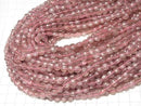 High Quality! Pink Epidote AA++ Faceted Coin 6x6x3.5mm 1strand beads (aprx.15inch/37cm)