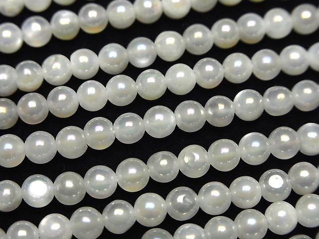[Video] White Moonstone AAA Faceted Round 4mm AB Coating 1strand beads (aprx.14inch/34cm)
