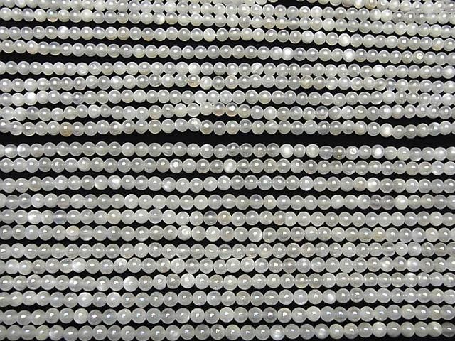 [Video] White Moonstone AAA Faceted Round 4mm AB Coating 1strand beads (aprx.14inch/34cm)