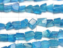 [Video]High Quality Neon Blue Apatite AA++ Faceted Nugget half or 1strand beads (aprx.7inch/18cm)
