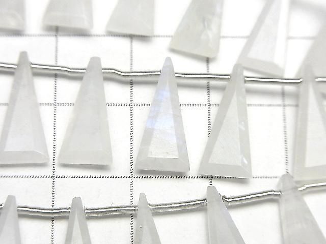 [Video]High Quality Rainbow Moonstone AAA- Triangle Faceted 1strand (8pcs)