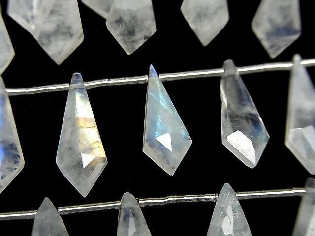 [Video] Rainbow Moonstone AA++ Deformed Diamond Shape 1-strand (8pcs)