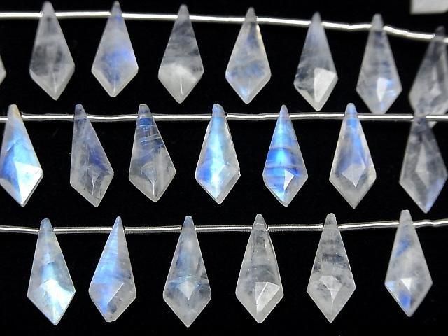[Video]High Quality Rainbow Moonstone AAA- Deformed Diamond Shape 1strand (8pcs)