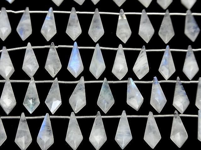 [Video]High Quality Rainbow Moonstone AAA- Deformed Diamond Shape 1strand (8pcs)