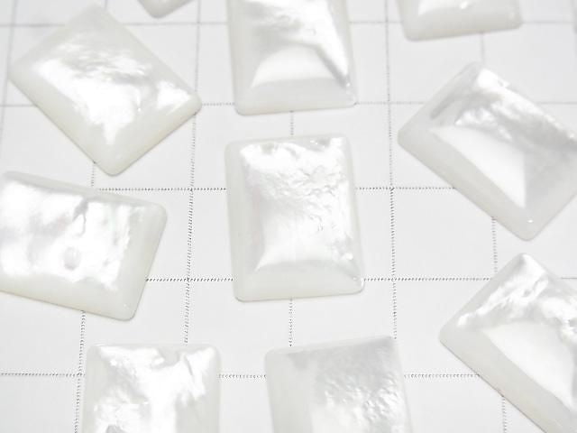 [Video] High Quality White Shell (Silver-lip Oyster) AAA Rectangle Cabochon 18x13mm 2pcs