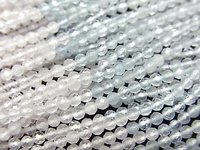 [Video]High Quality! Beryl Mix AAA Faceted Round 2mm 1strand beads (aprx.12inch/30cm)