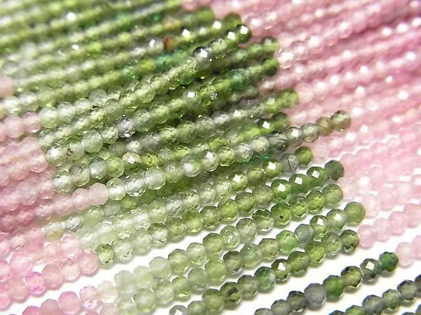 [Video]High Quality! Multicolor Tourmaline AAA Faceted Round 2mm 1strand beads (aprx.12inch/30cm)