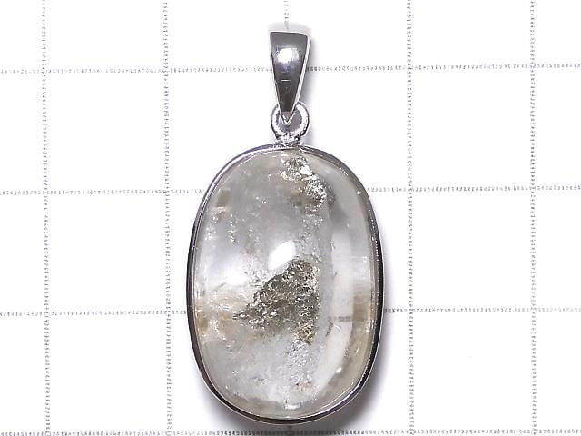[Video][One of a kind] Pyrite in Quartz Pendant Silver925 NO.9