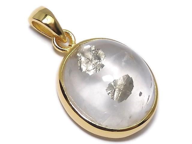 [Video][One of a kind] Pyrite in Quartz Pendant 18KGP NO.13