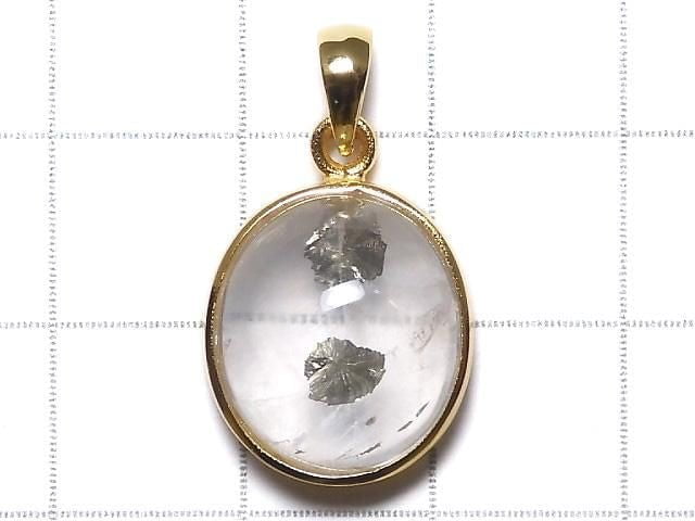 [Video][One of a kind] Pyrite in Quartz Pendant 18KGP NO.13