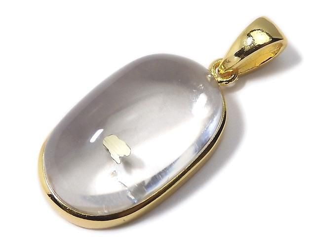 [Video][One of a kind] Pyrite in Quartz Pendant 18KGP NO.19