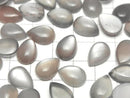 [Video]Brown-Gray Moonstone AAA Pear shape Cabochon 14x10mm 2pcs