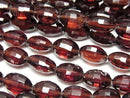 [Video] High Quality Mozambique Garnet AAA-Faceted Oval 1strand Beads (approx. 7 inches/18 cm)