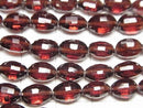 [Video] High Quality Mozambique Garnet AAA-Faceted Oval 1strand Beads (approx. 7 inches/18 cm)