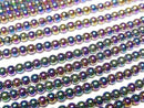 [Video]Hematite Round 2mm metallic coated 1strand beads (aprx.15inch/38cm)